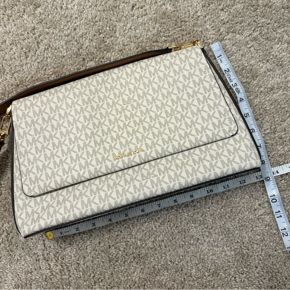 SOLD--> Michael Kors Monogram Cream Crossbody Bag - Picture 7 of 9